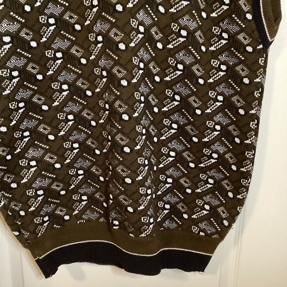 Vintage Woollen Mills Men's Brown Vest 100% Pure Shiv Shakti Grandad Size L - Picture 3 of 5